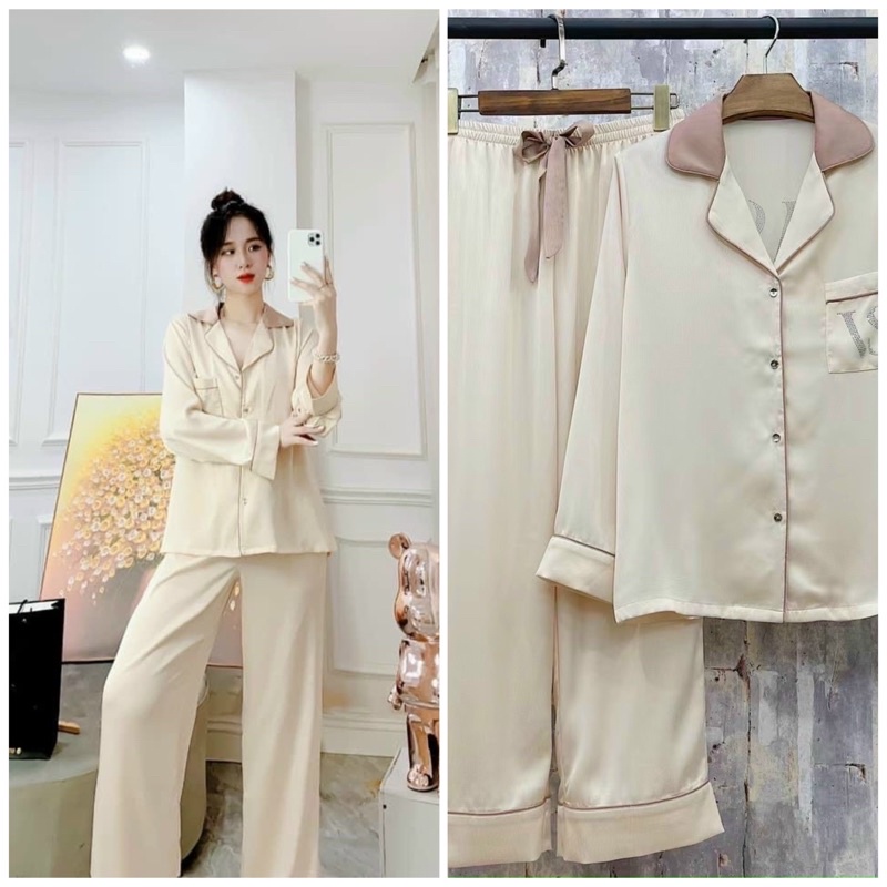 BỘ PIJAMA LỤA CAO CẤP VS TRƠN KEM