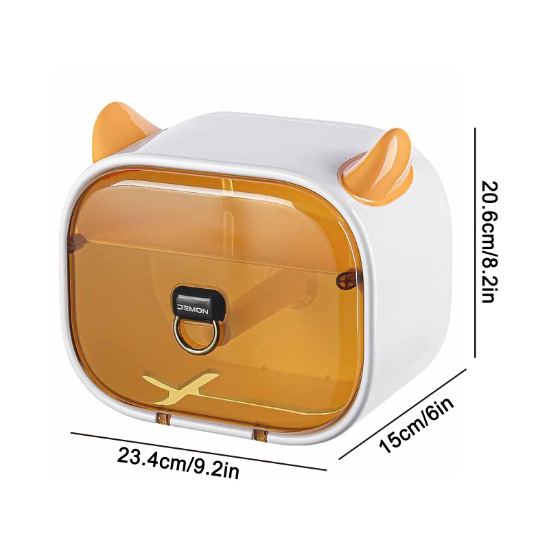 QQ Hộp Đựng Khăn Giấy Vệ Sinh Trong Suốt Hình Quỷ Độc Đáo