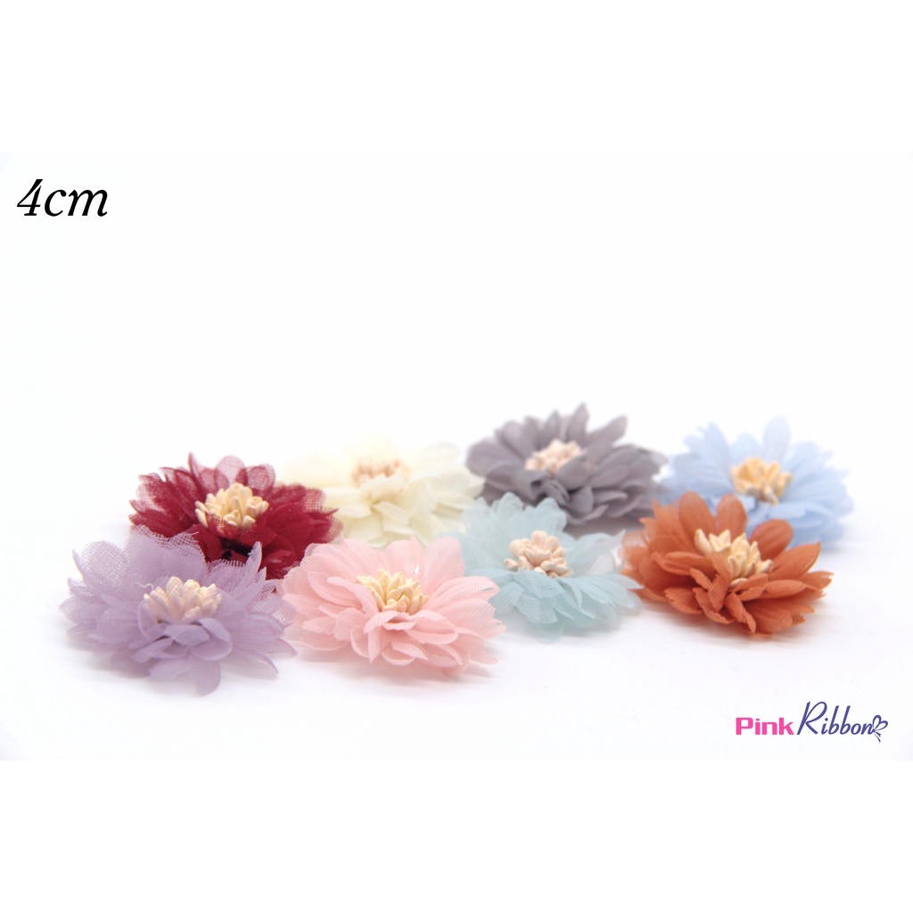 Hoa cúc voan bé cỡ 4cm làm phụ liệu thời trang, may mặc