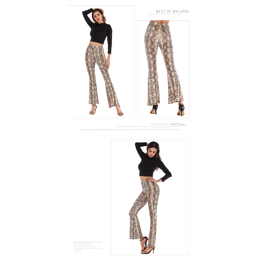 Ins Women's Autumn Slim Slimming Leopard Flared Pants Female High Waist Wide Leg Trousers | BigBuy360 - bigbuy360.vn
