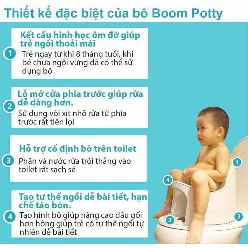 [ CHÍNH HÃNG ] Boom Potty - Bô rửa vệ sinh đa năng cho bé