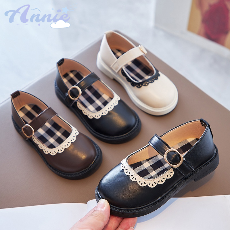 Annie Giày Búp Bê Da Đế Bằng Phong Cách Phương Tây Cho Bé