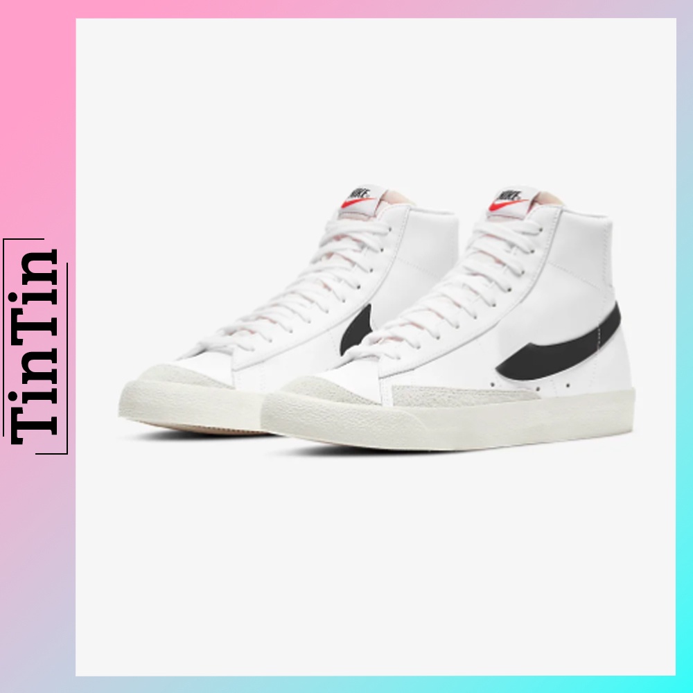 Giày Nike Blazer Mid 77 Trắng Đen, Giày Thể Thao Nike Blazer Nam Nữ Cao Cổ Hot Trend 2022