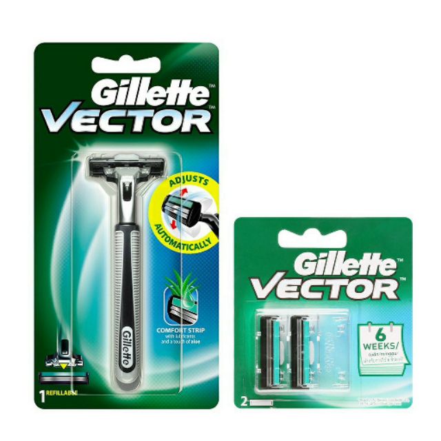 DAO CẠO RÂU 2 LƯỠI GILLETTE VECTOR ( CÓ LƯỠI THAY THẾ )