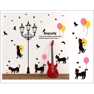 Sticker trang trí nhà cửa Decal dán tường Mèo con tinh nghịch 2