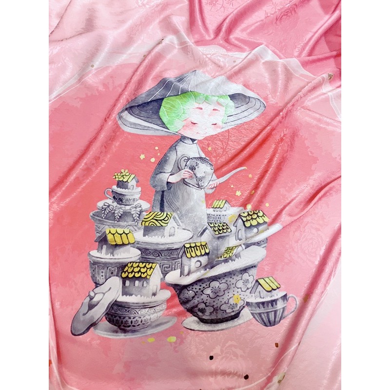 Vải vân hoa hồng - khoang 2,2m