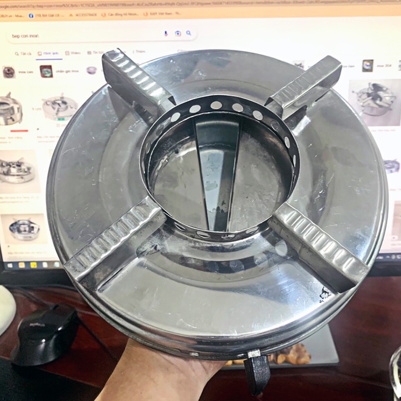 Bếp cồn inox FUJISHI bếp lẩu cồn tròn mini -  - Hàng Chính hãng