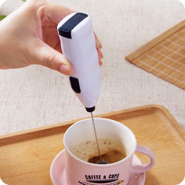 Máy đánh trứng cầm tay, dụng cụ khuấy cafe cầm tay mini dùng pin Hongxin