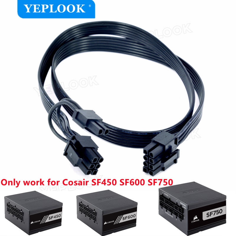 Cáp GPU PCIe 8Pin đến 8Pin 6 + 2Pin cho Corsair SF450 SF600 SF750 Bộ nguồn mô-đun đầy đủ Cáp PSU 18A