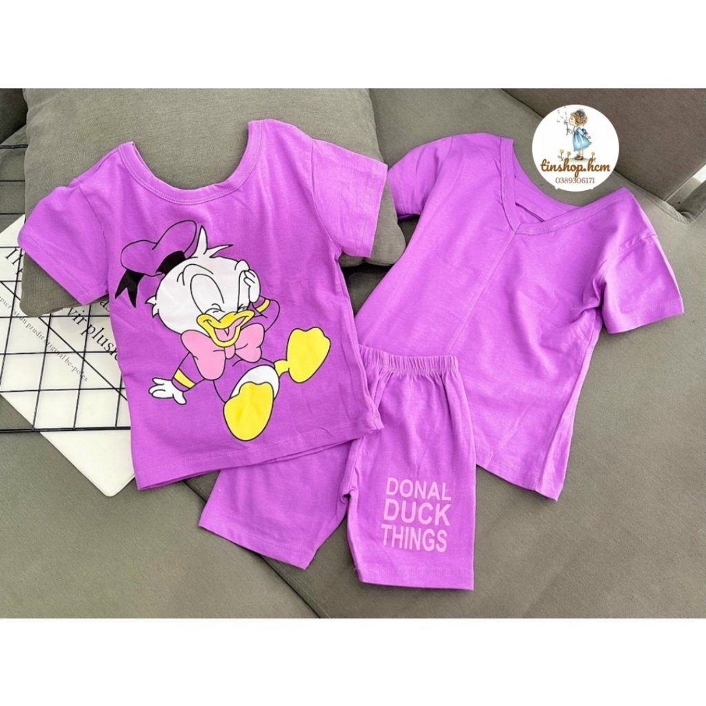 Bộ ngố bé gái mùa hè size đại thun cotton 4 chiều, mềm mát - đồ bộ bé gái mặc mát  A67