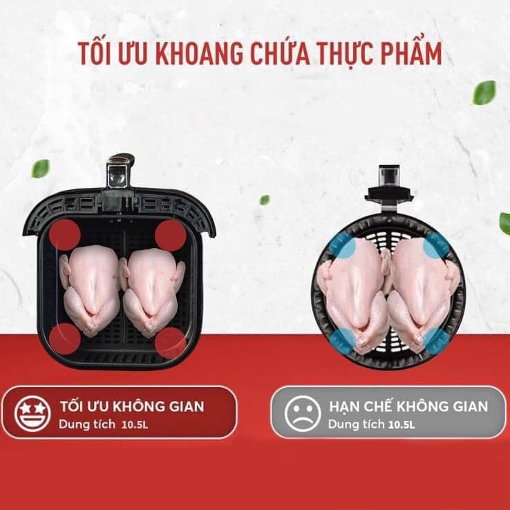 [Mã ELHADEV giảm 4% đơn 300K] NỒI CHIÊN KHÔNG DẦU NINESHIELD KB-8002M DUNG TÍCH 10.5 LÍT BẢO HÀNH CHÍNH HÃNG 1 NĂM