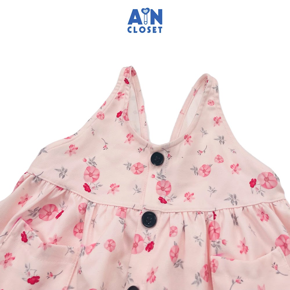 Váy yếm bé gái họa tiết Hoa Hồng nhung tăm - AICDBGQO1JFH - AIN Closet