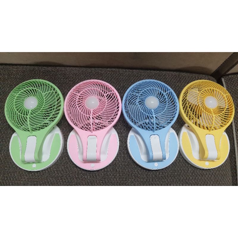 Quạt sạc tích điện 2 pin sạc rời tiện dụng kèm đèn Led và Cổng sạc USB