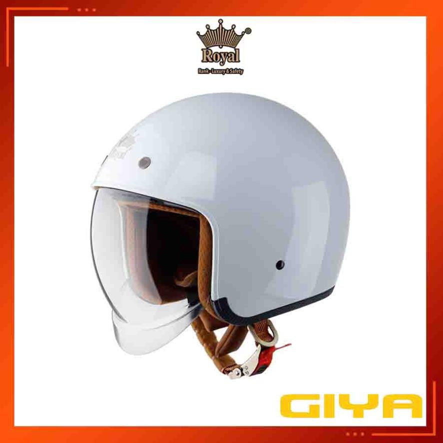 Mũ bảo hiểm có kính âm 3/4 Royal M139 kính âm Trắng, size M L XL, có kính khói và kính trong tháo lắp dễ dàng