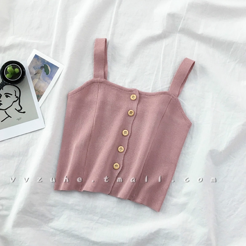 Áo 2 dây IELGY dệt kim phong cách thời trang quyến rũ cho nữ