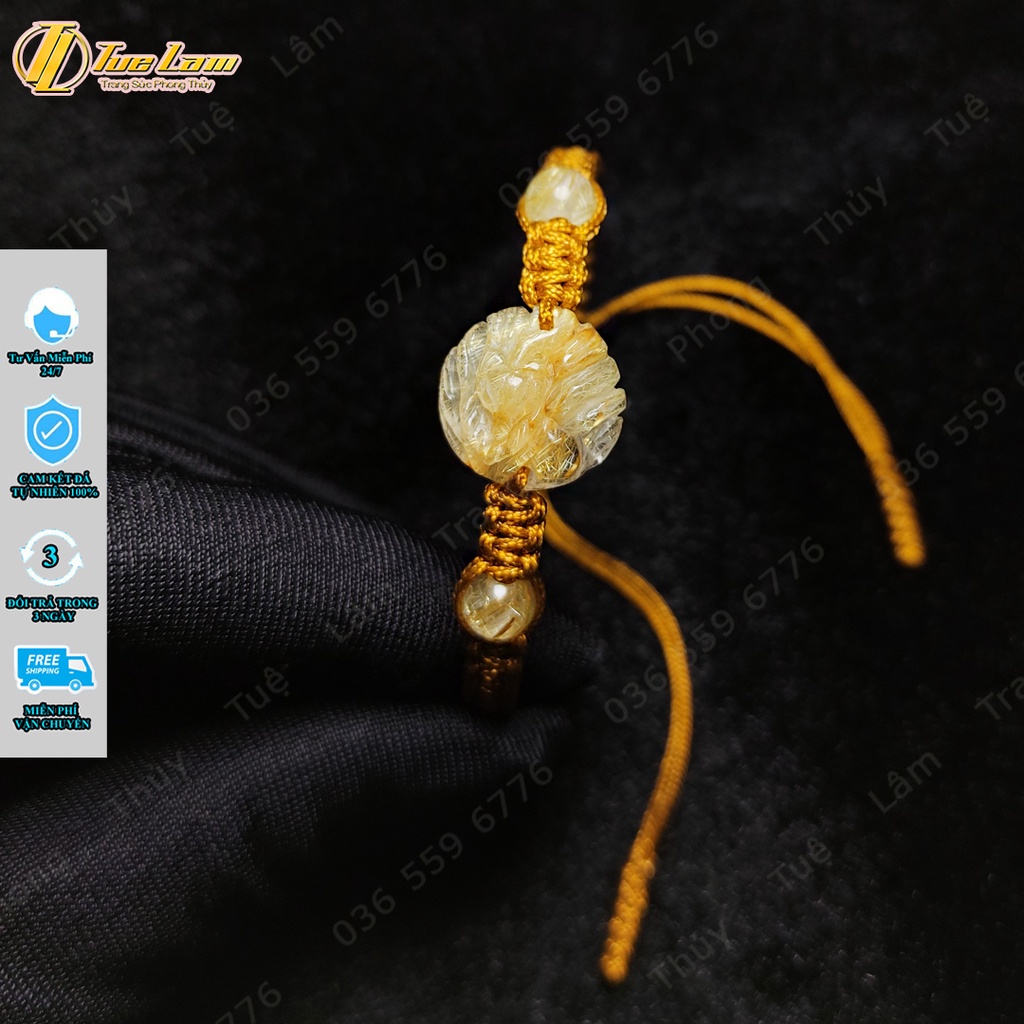 Vòng tay mặt hồ ly chúa màu tóc vàng dáng xòe đuôi tròn bện handmade dây chỉ may mắn - Tuệ Lâm