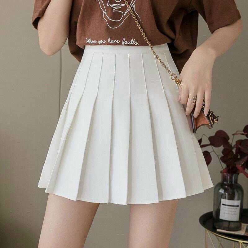 Chân Váy Ngắn Dập Li Vây Trơn