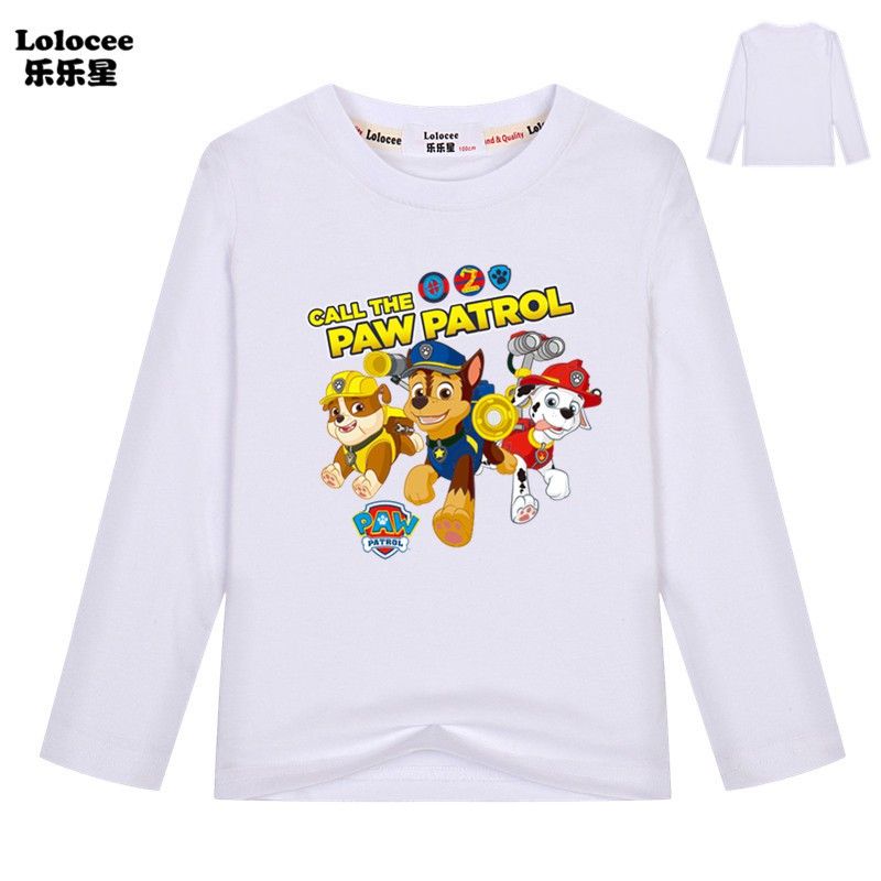 MARSHALL PAW PATROL Áo Thun Tay Dài Hình Cún Con 3t-14t Đáng Yêu Cho Bé Trai