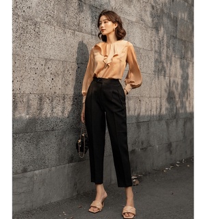 Olv - quần baggy trousers in black
