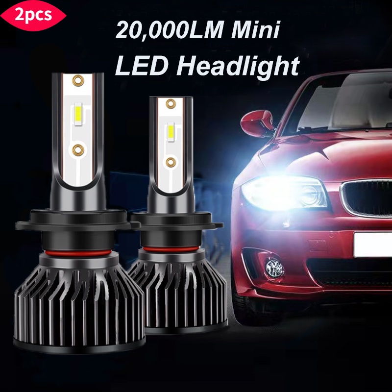 Bộ 2 Đèn LED 20000LM H4 H7 H8 H11 H1 H3 9005/hb3/9006/hb4 6500K CSP Chất Lượng Cao