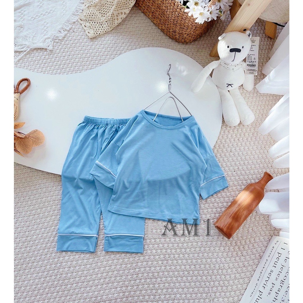 Đồ bộ quần áo dài tay cho bé chất thun lạnh chạy viền AM758