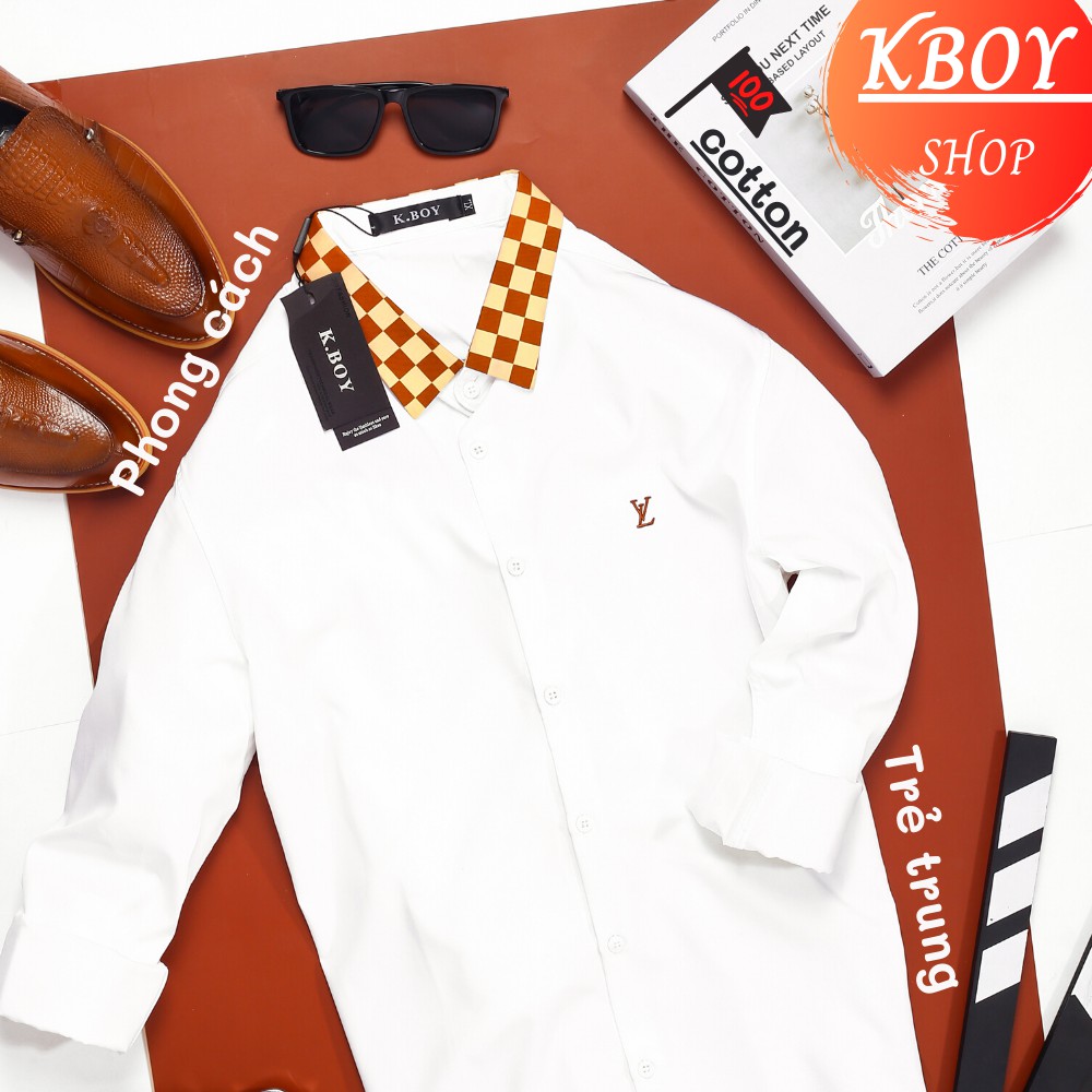 Áo sơ mi nam cổ bẻ caro ĐEN/TRẮNG coton co giãn mềm mịn, chống nhăn, xù thích hợp cho công sở, dự tiệc - 6501 | BigBuy360 - bigbuy360.vn