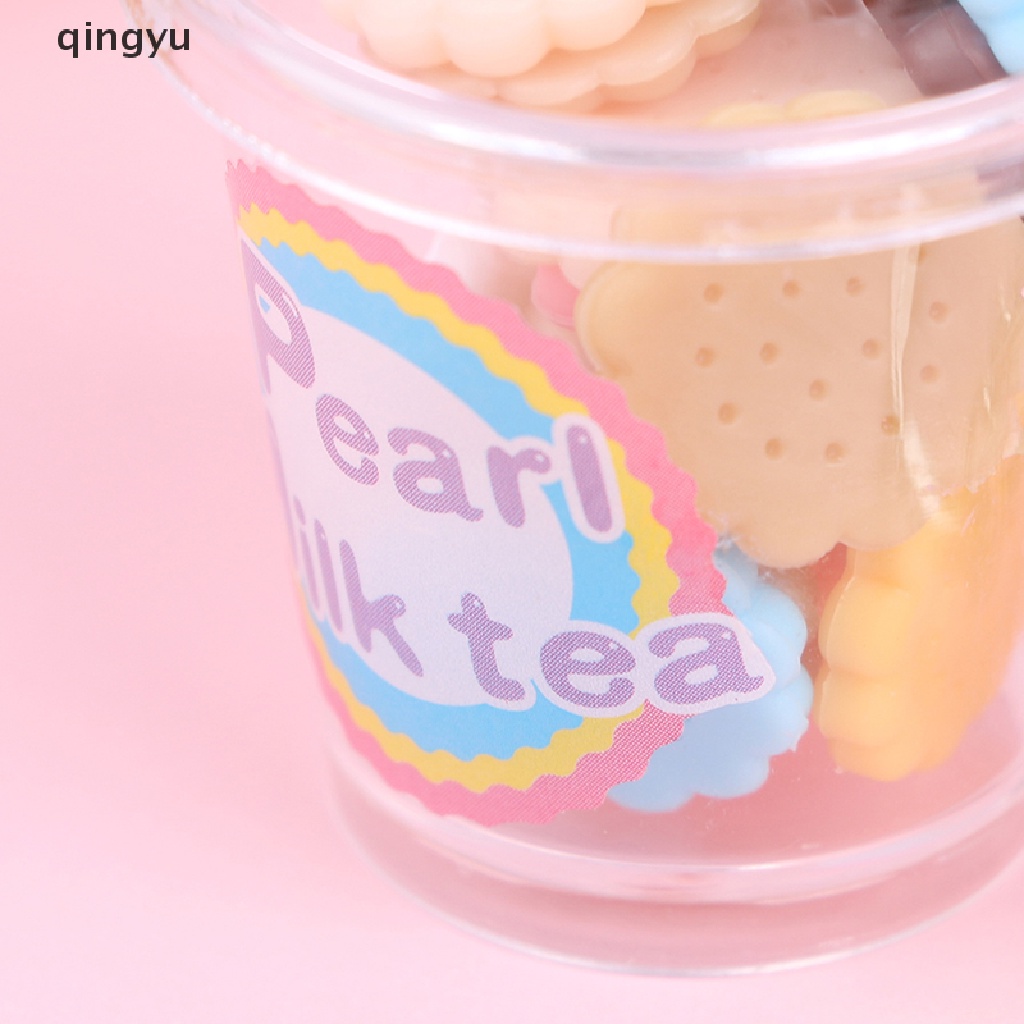 Qingyu Phụ Kiện Móc Khóa Hình Ly Nước Uống Giả Trang Trí Túi Xách