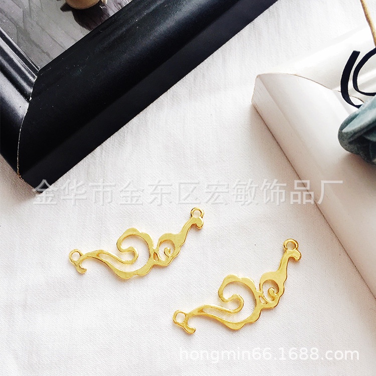 (1 cái)Phiến đúc họa tiết 41*14mm, Nguyên liệu làm trang sức cổ trang, Nguyên liệu diy