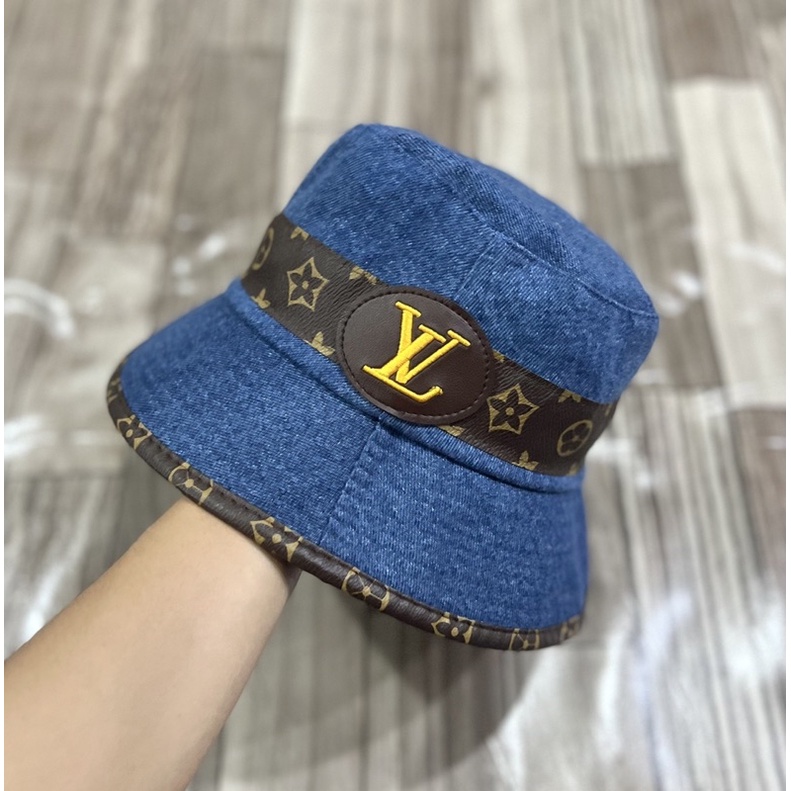 NÓN BUCKET CAO CẤP viền da - LV1 JEANS ĐAI