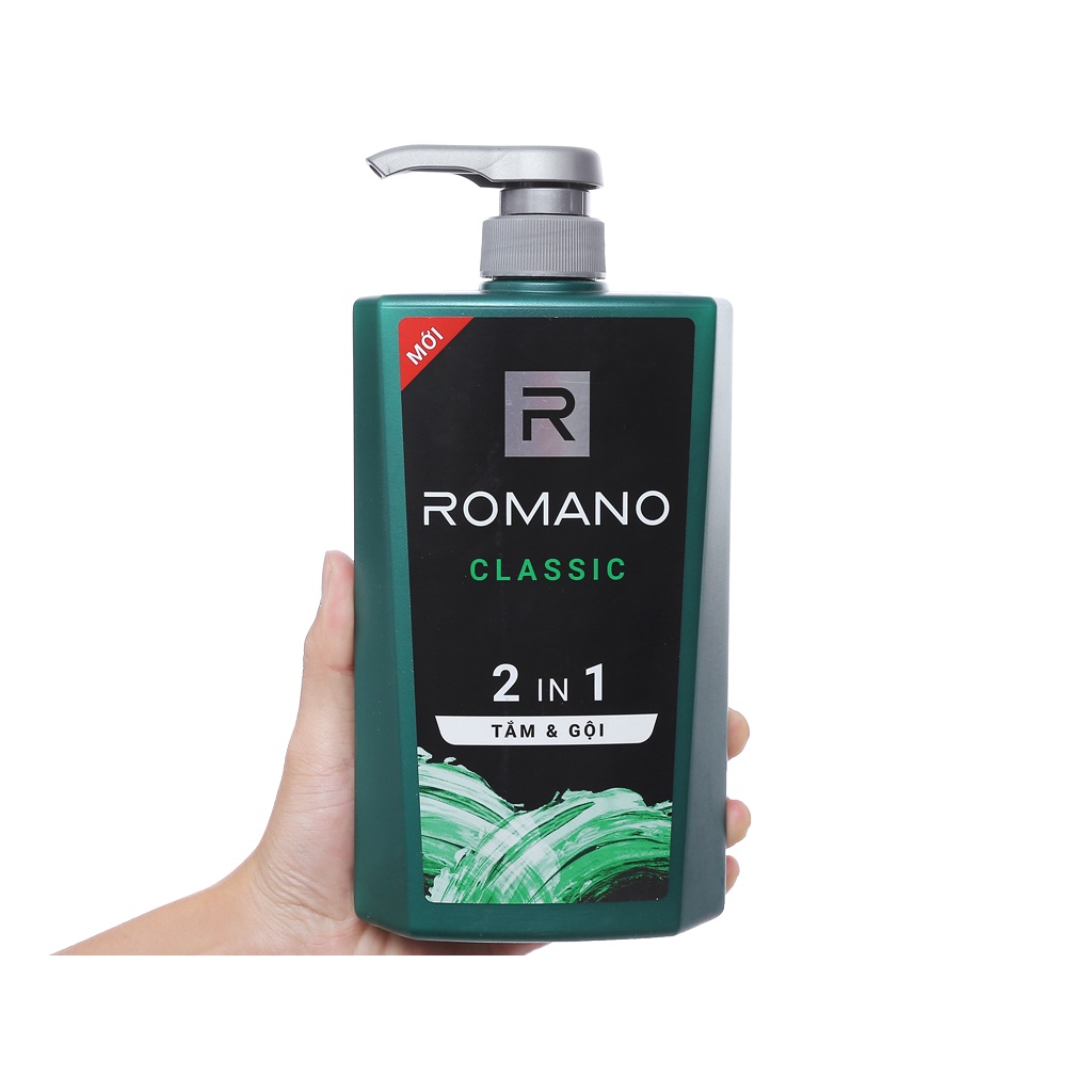 Dầu Tắm & Gội Romano Classic 2in1 Dành Cho Nam Giới 650ml