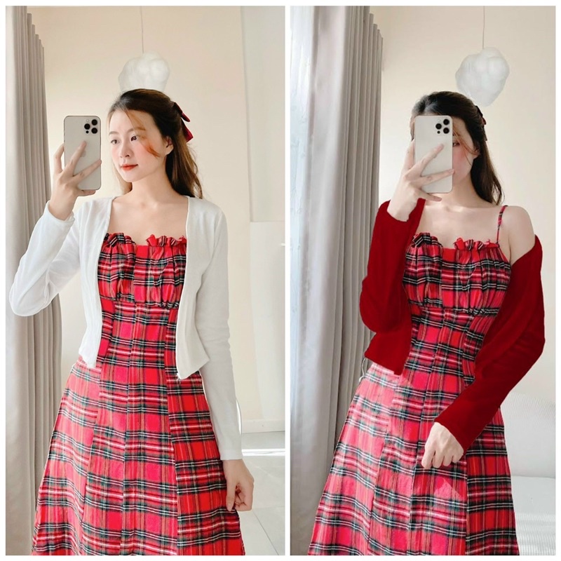 SET ĐẦM CARO MIDI + ÁO KHOÁC