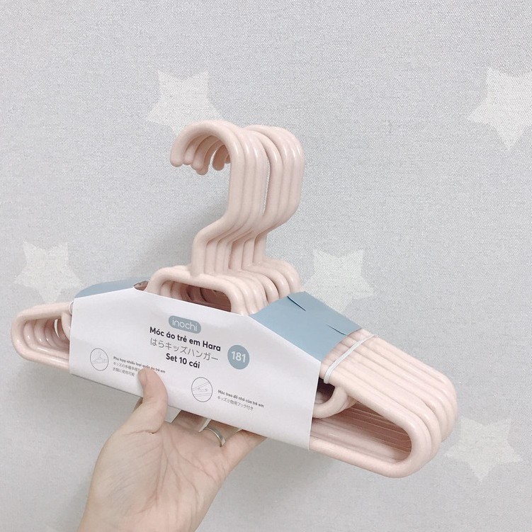 Set 10 Móc treo quần áo trẻ em Hara  - phù hợp treo quần áo trẻ em, trẻ sơ sinh