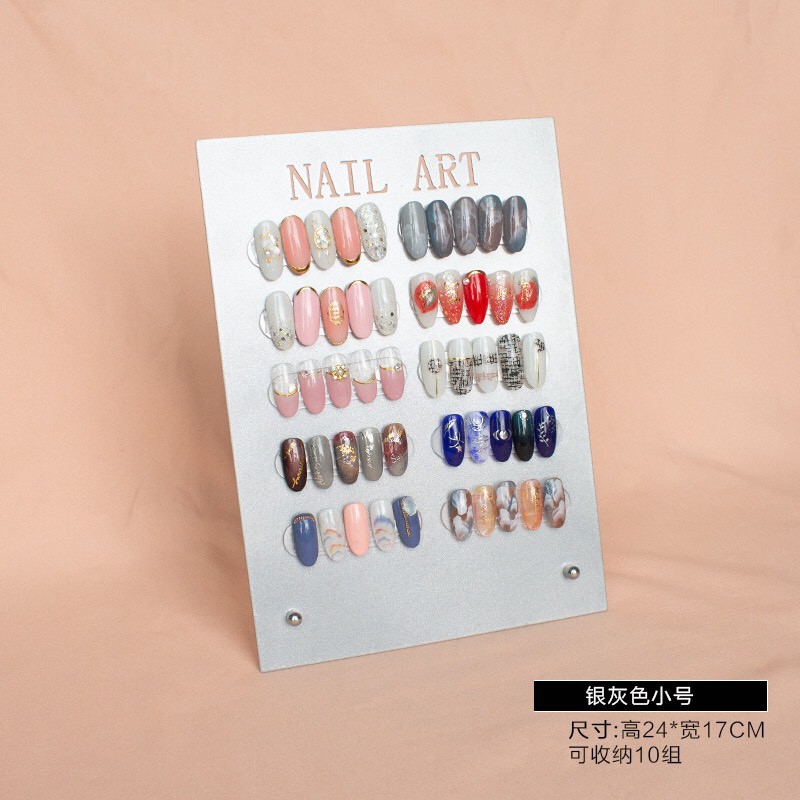 Bảng Trưng Bày Mẫu Móng Nghệ Thuật Nail Art Bằng Kim Loại Cao Cấp Trong Suốt Mẫu Mới Hot - Lẻ 1 Cái