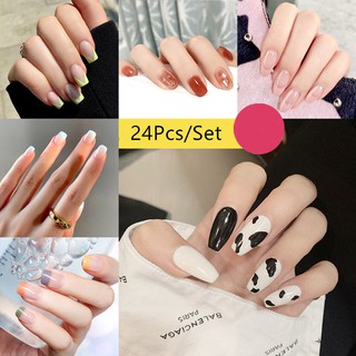 [Hàng mới về] Bộ 24 Móng Tay Giả Họa Tiết Thời Trang Trẻ Trung