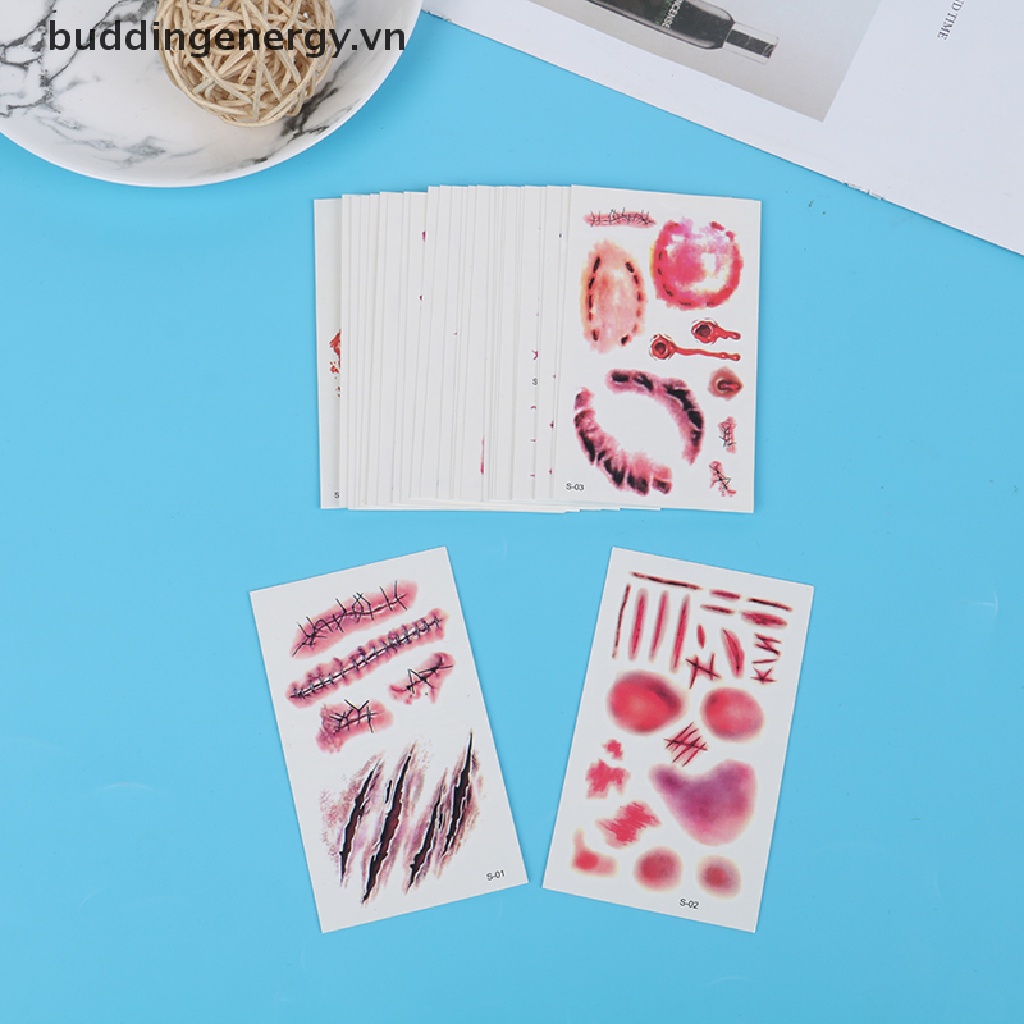 {BUDDI} Hình Dán Vết Thương Giả Máu Tạm Thời Hóa Trang Halloween Chống Thấm Nước {BUDDI}