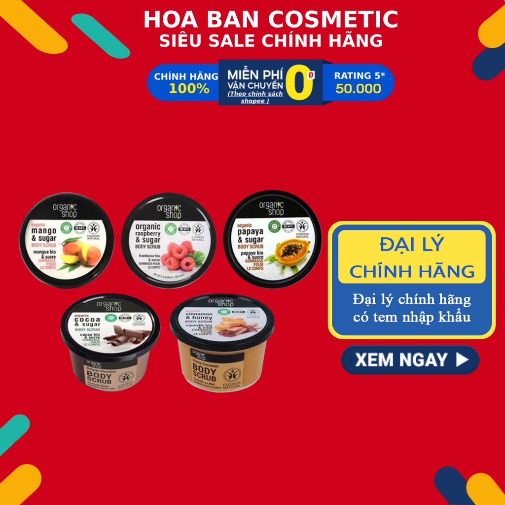 Tẩy Tế Bào Chết Toàn Thân Organic Shop Organic Brazilian Coffee & Sugar Body Scrub 250ml | BigBuy360 - bigbuy360.vn