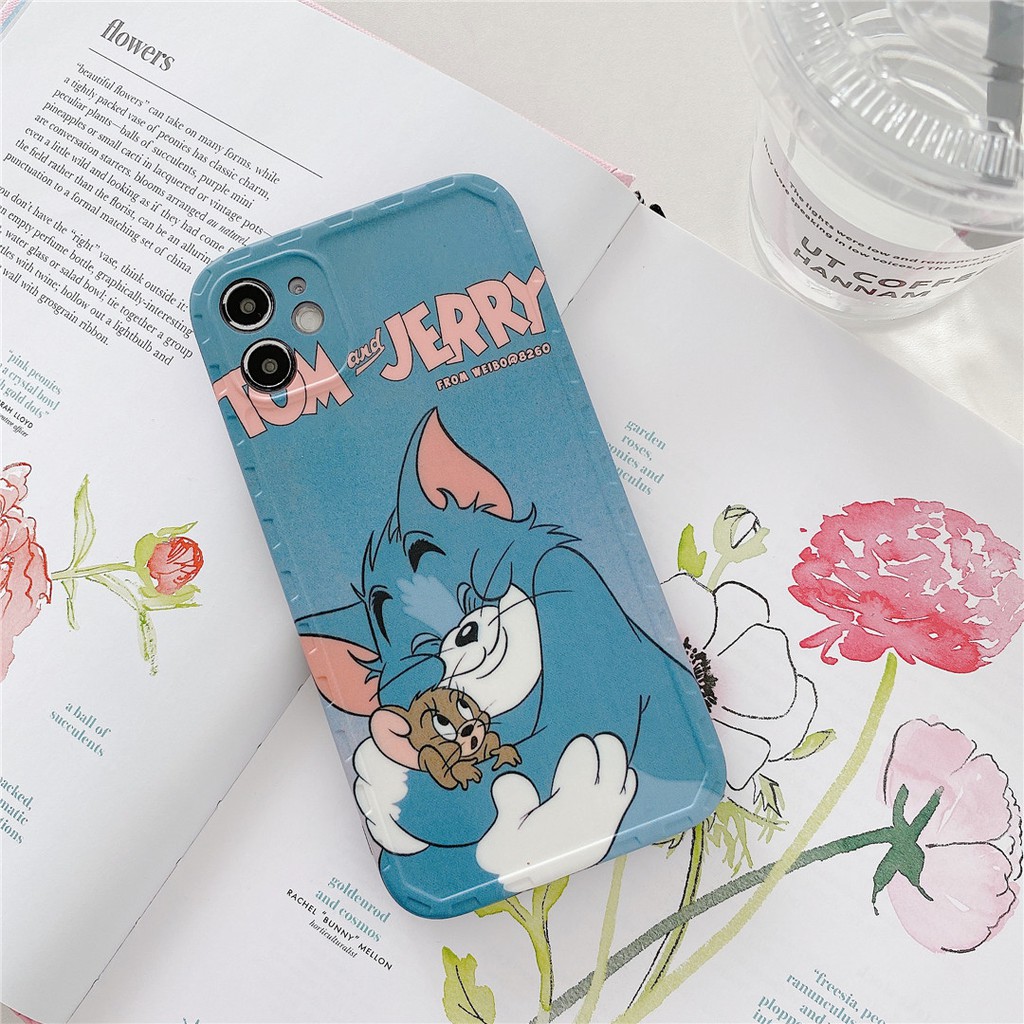 Soft Plastic Phone Cases Cute Couple cartoon Tom and Jerry Case suitable for iPhone12 mini 11 PRO MAX 7/8plus SE2020 X/XS XR XSMAX