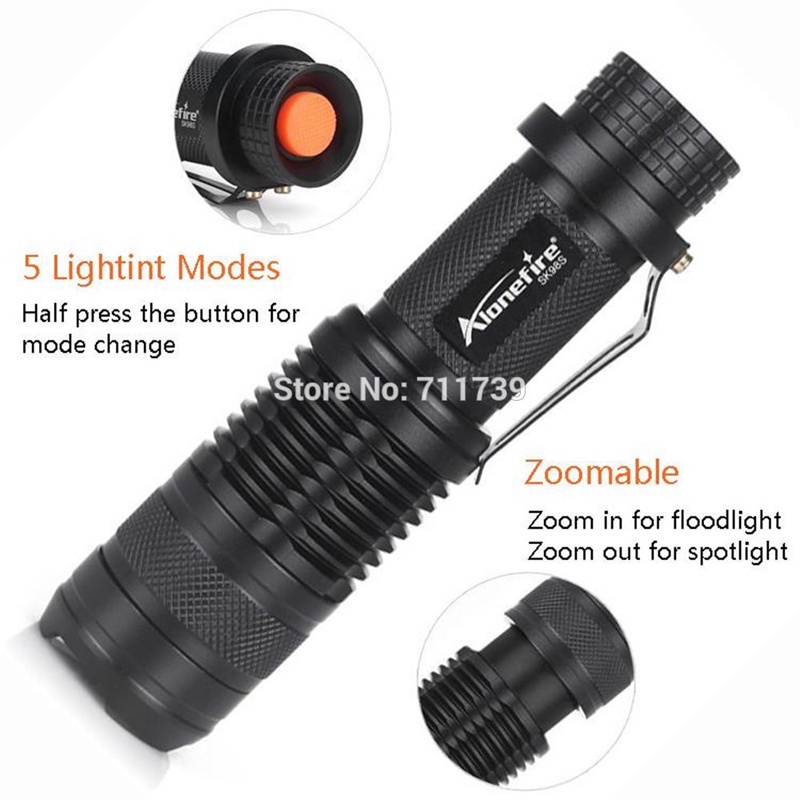 Đèn pin ALONEFIRE SK98S LED siêu sáng L2 chống thấm nước đa năng tiện lợi