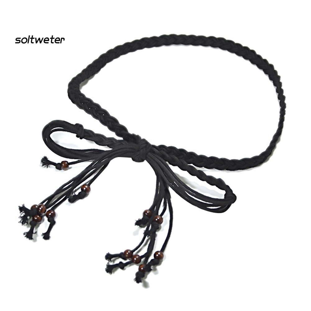 Thắt Lưng Dây Bện Phối Hạt Phong Cách Bohemian Đơn Giản Thời Trang Cho Nữ