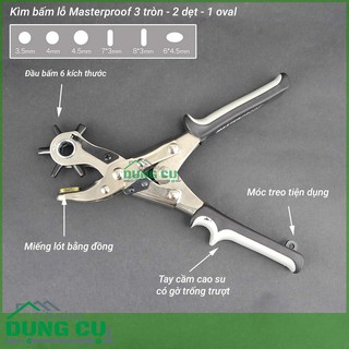 Kìm bấm lỗ 3 tròn 2 dẹt 1 oval Masterproof – Đức