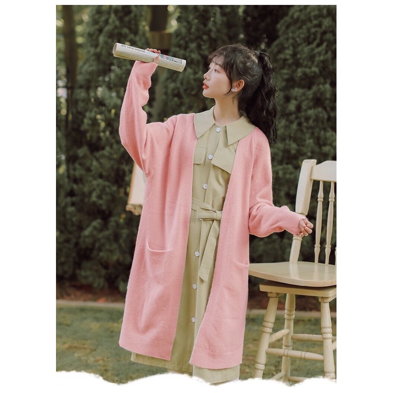 Áo khoác len cardigan dáng dài