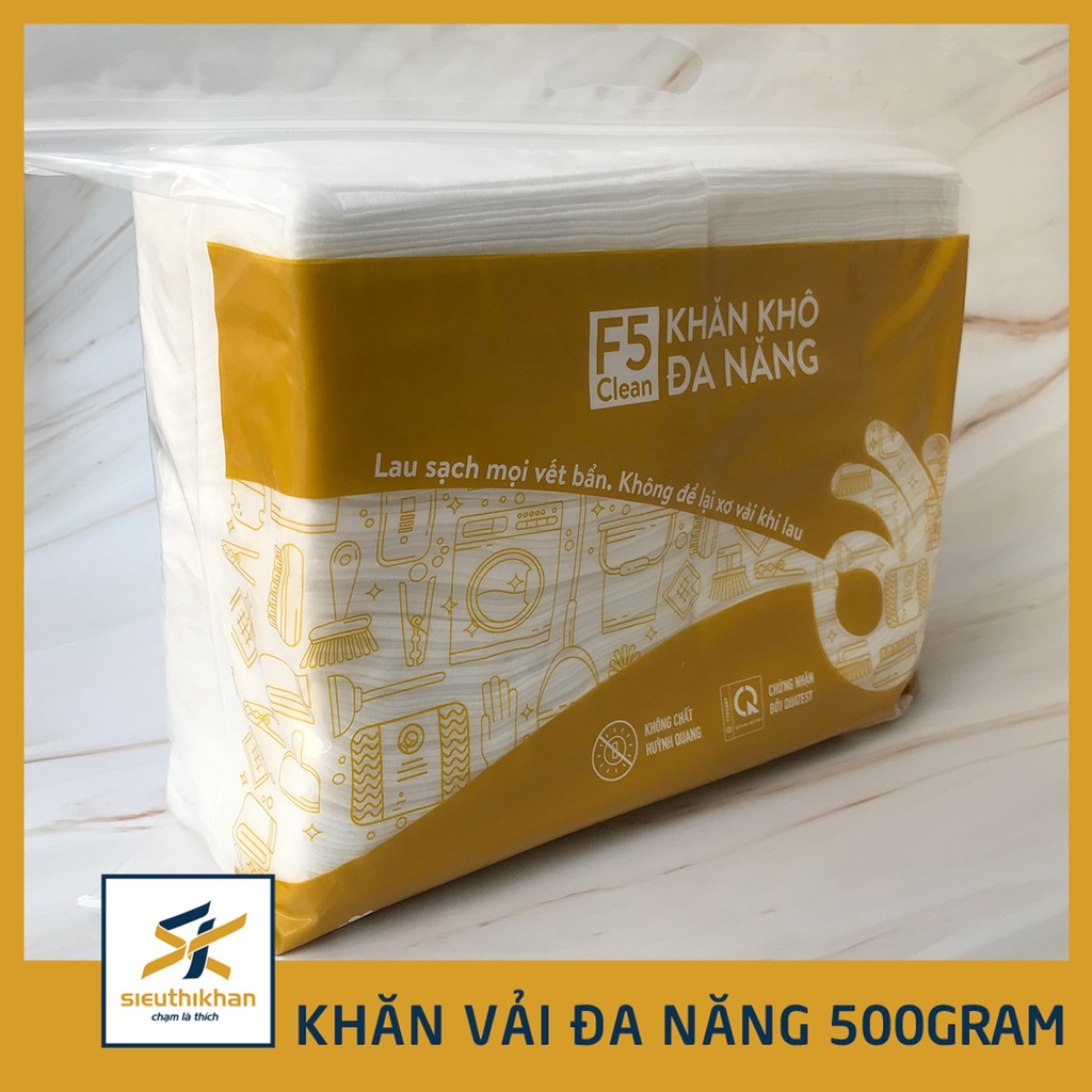 Khăn vải đa năng cao cấp, túi 500gram, kích thước 13x19cm thấm nước, không ra bông | SIÊU THỊ KHĂN