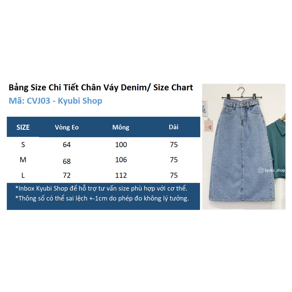 Chân váy dài Midi Jean Kyubi lưng cao dáng chữ A  cài lưng độc đáo [Nhiều Mẫu] - Váy Bò dài Cạp cao Ulzzang Ky ubi CVJ03 | BigBuy360 - bigbuy360.vn
