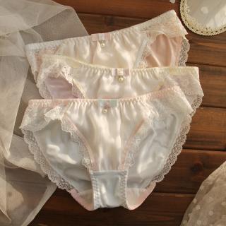 Quần lót nữ 100% cotton đính ngọc trai