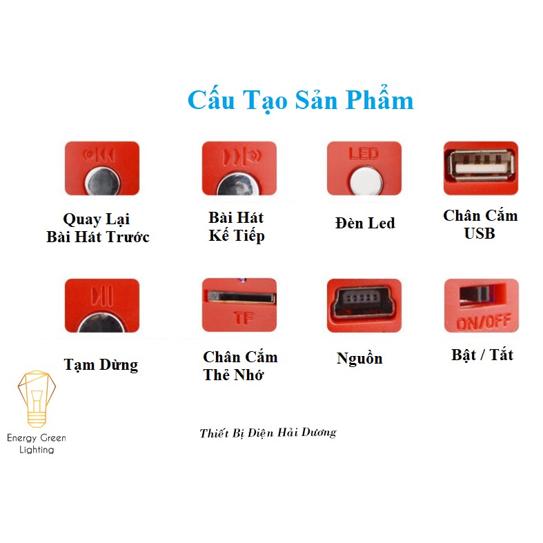 Đèn Sân Khấu Mini L-740 6 Màu Sắc Tích Điện Có Kèm Dây Sạc Tích Hợp Dây Loa , Có Dùng Thẻ Nhớ , USB , Bluetooth