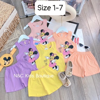 Bộ ba lỗ hình micky bé gái vải cotton bé 10-20kg