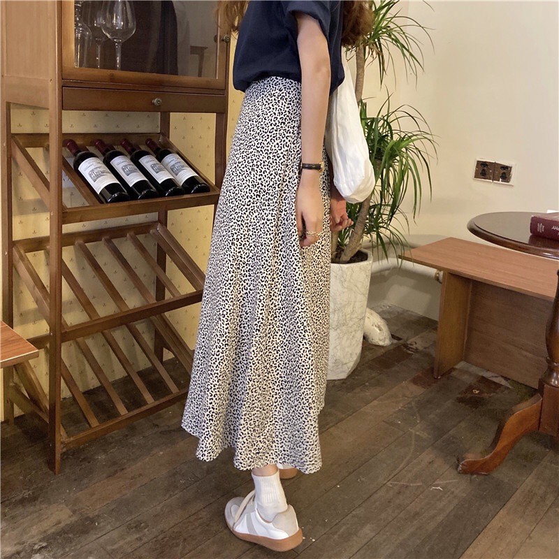 Chân váy xòe 2 lớp Linzstore - Chân váy ulzzang vải chiffon họa tiết báo cá tính