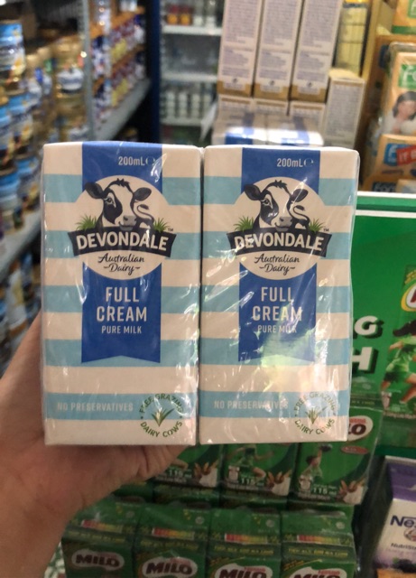 Thùng 24 Hộp sữa Devondale Full Cream 200ml date6 2022