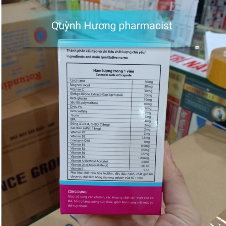 Viên uống PHARVITA PLUS hộp 100 viên giúp tăng cường sức khỏe