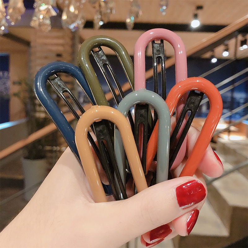 Kẹp Tóc Hình Oval Đơn Giản Phong Cách Hàn Quốc Cho Nữ